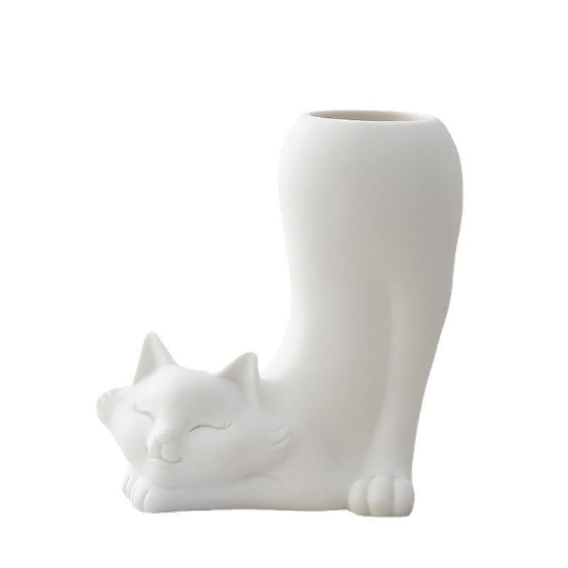 White Ceramic Vase Simple Home Decoration