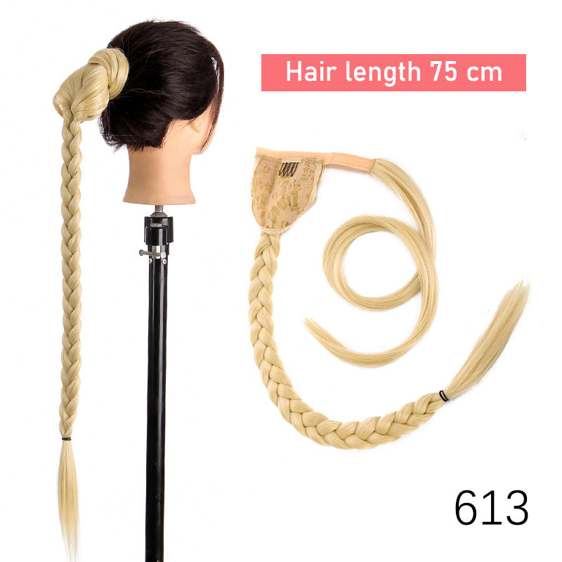 Lady’s Long Hair Velcro Fishbone Braid Ponytail