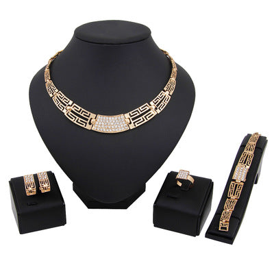 Belle Fashion 18ct. Gold-plated Nigerian Style Vintage 4 piece Jewelry Set