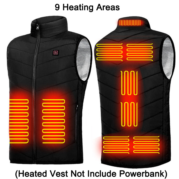 9 heated areas, Winter USB Heating Jacket Men's And Women's Fashion Hunting Warm Clothing ip to plus size 6X