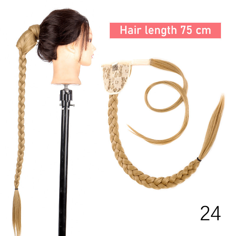 Lady’s Long Hair Velcro Fishbone Braid Ponytail