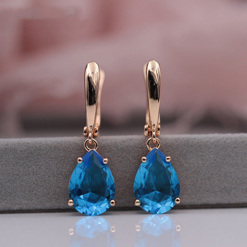 Ladies Long Earrings Fashion Party Jewelry Natural Zircon