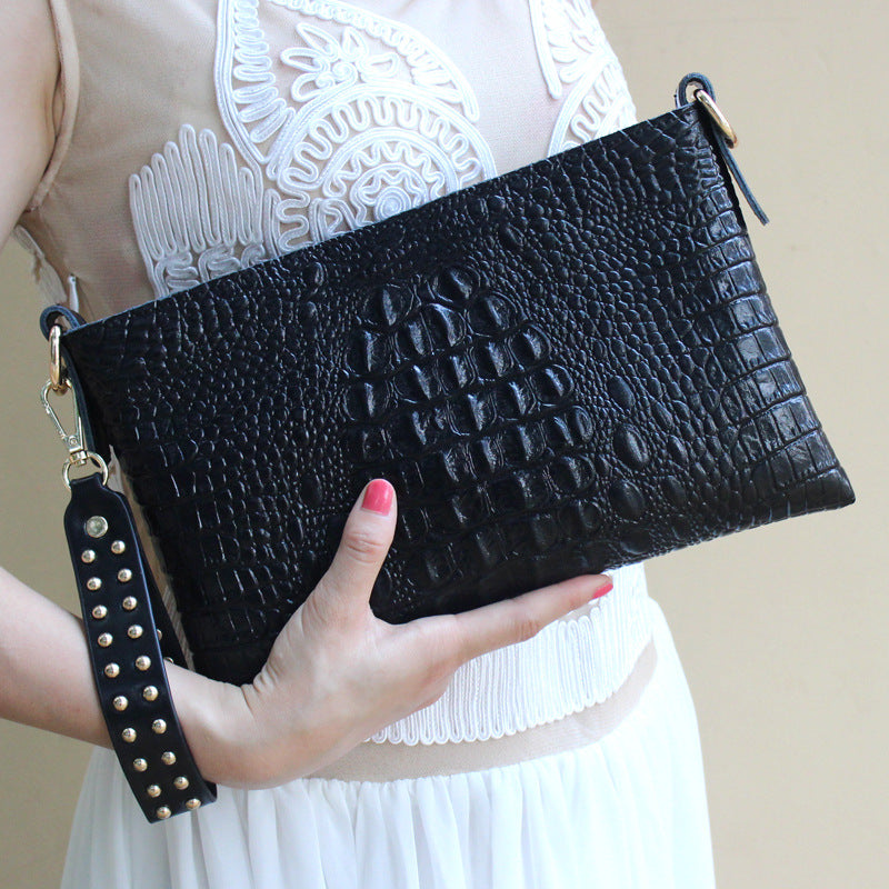 Lady’s New Alligator Print Leather Clutch handbag