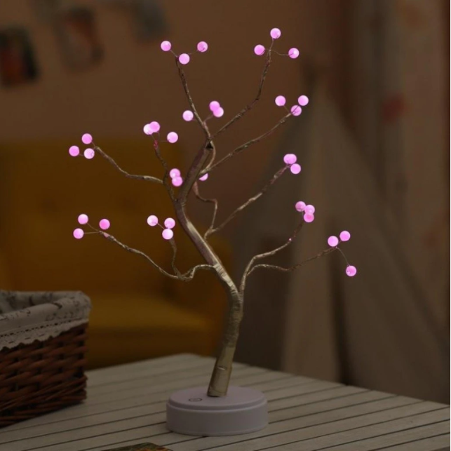 Tree Light Touch Switch Pearl Star Night Light
