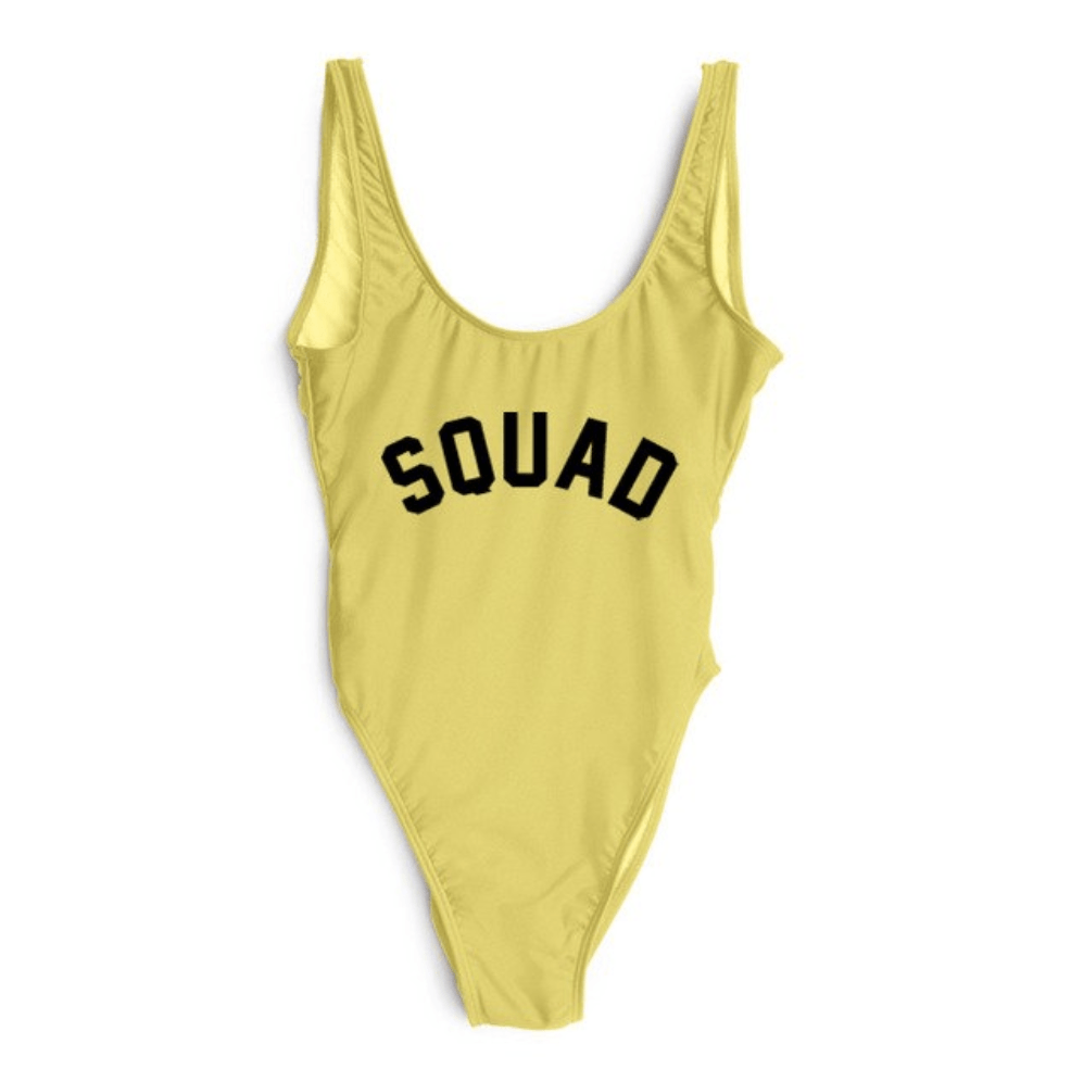Lady’s Squad Letter Print Swimsuit