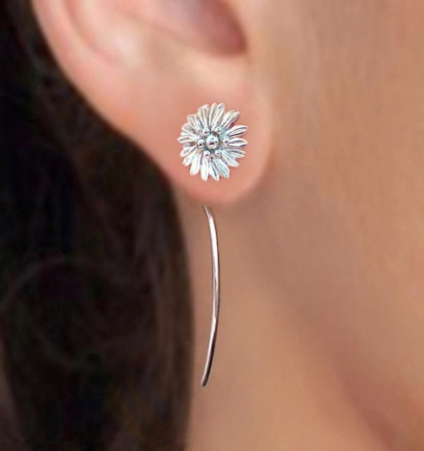 Silver Plated Flower Earrings