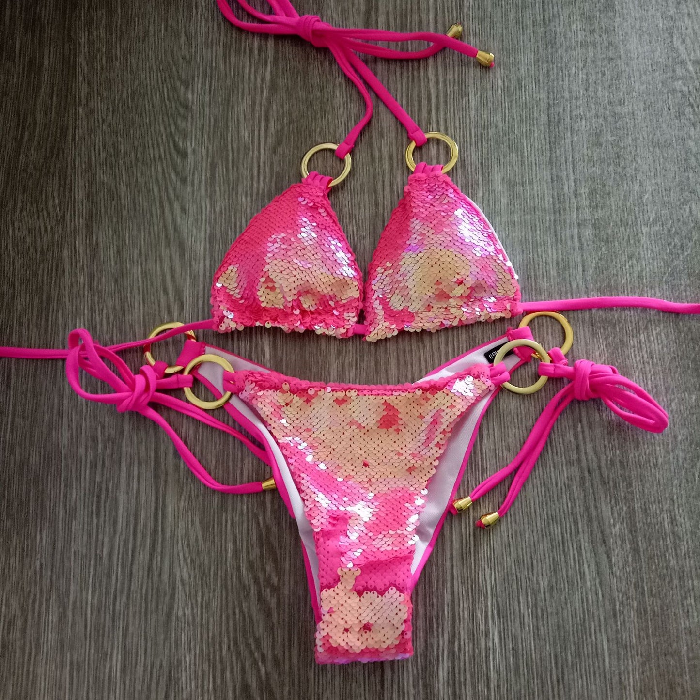 Sexy New Sequined Triangle 2-piece Bikini Swimwear