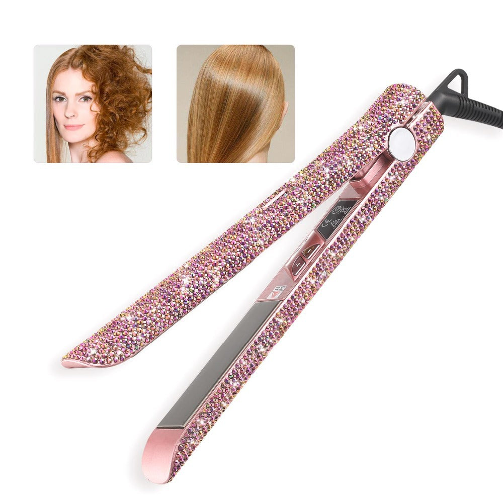 Professional Glitter Hair Flat Iron Titanium Plate Diamond Hair Straightener Crystal Hair Styling Hot Tools