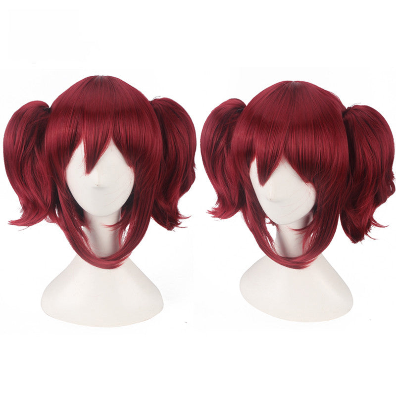 She Bangs Red Pigtails Amine Cosplay Wig