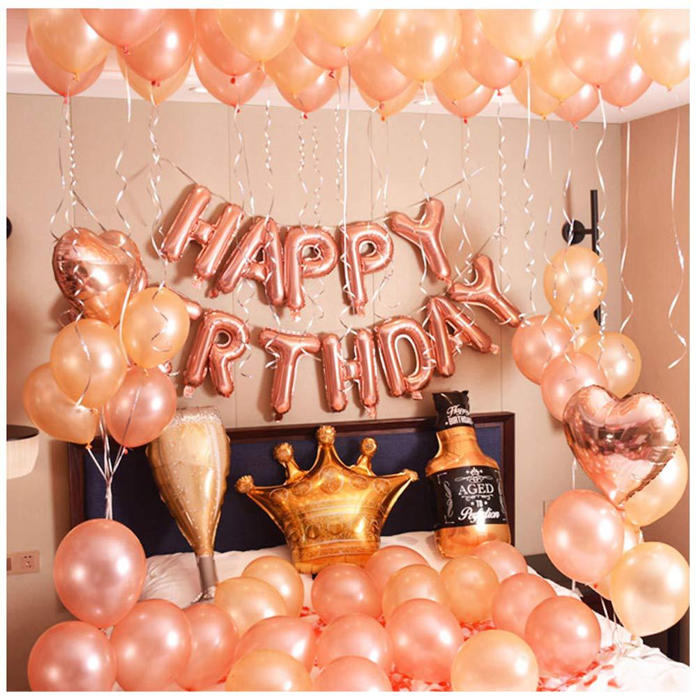 Happy Birthday Birthday Letter 16 Inch Rose Gold Balloon Set