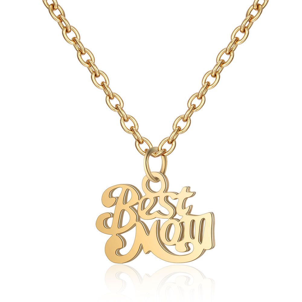Stainless Steel Best Mom Charm Necklace and Pendant