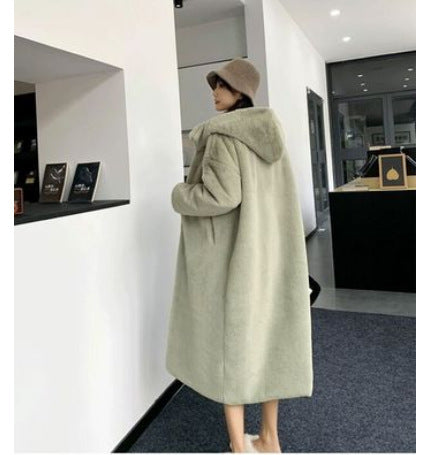 Faux fur mink women plush coat