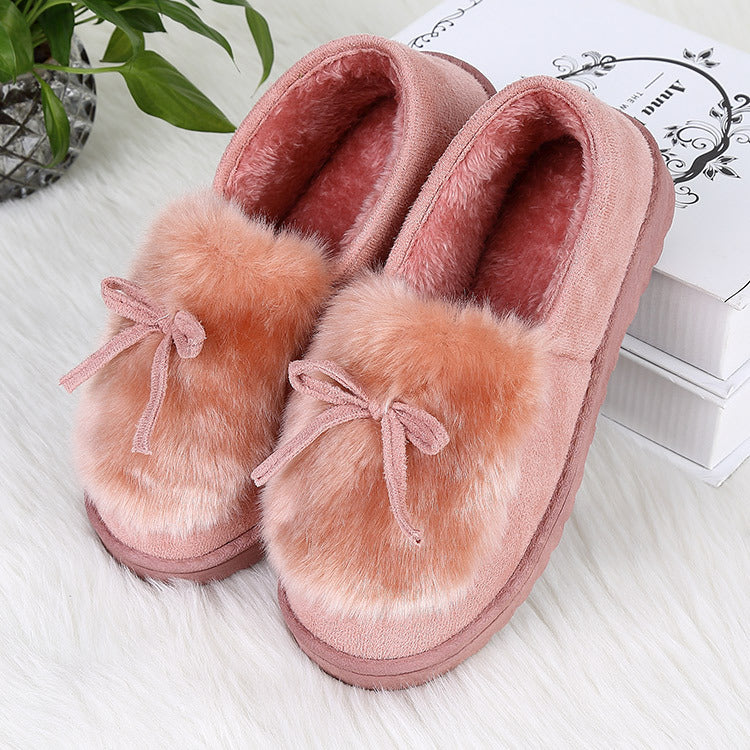 Ladies winter Home Daily plush suede warm indoor antiskid shoes