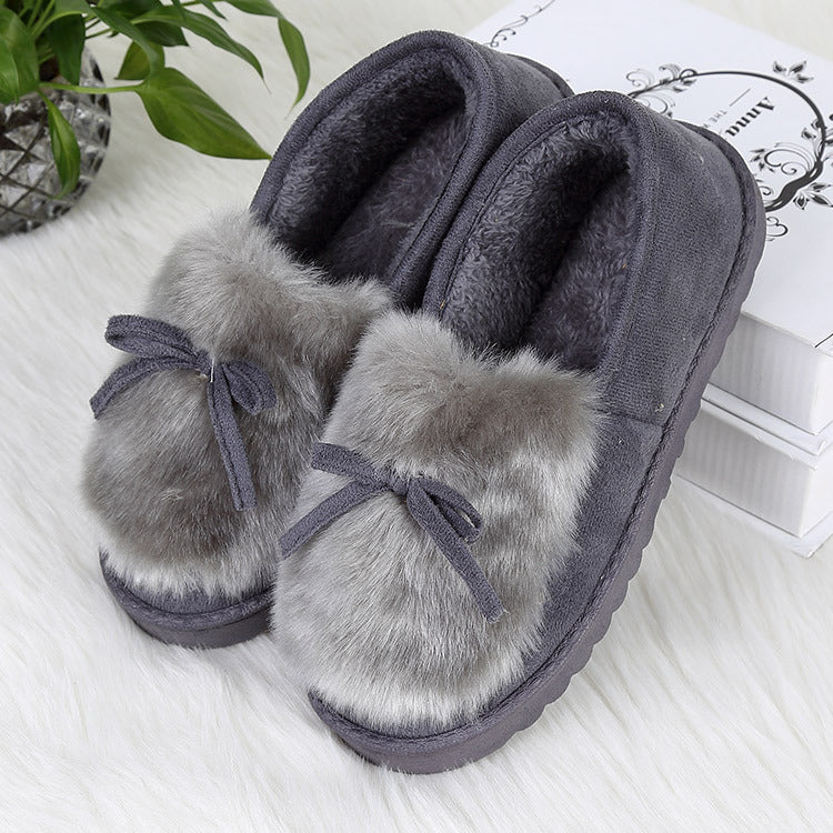 Ladies winter Home Daily plush suede warm indoor antiskid shoes