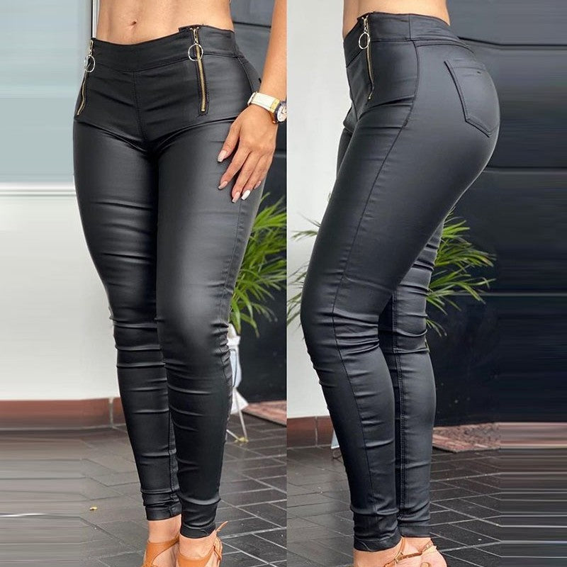 Women's Black Tight Pants In Europe And America