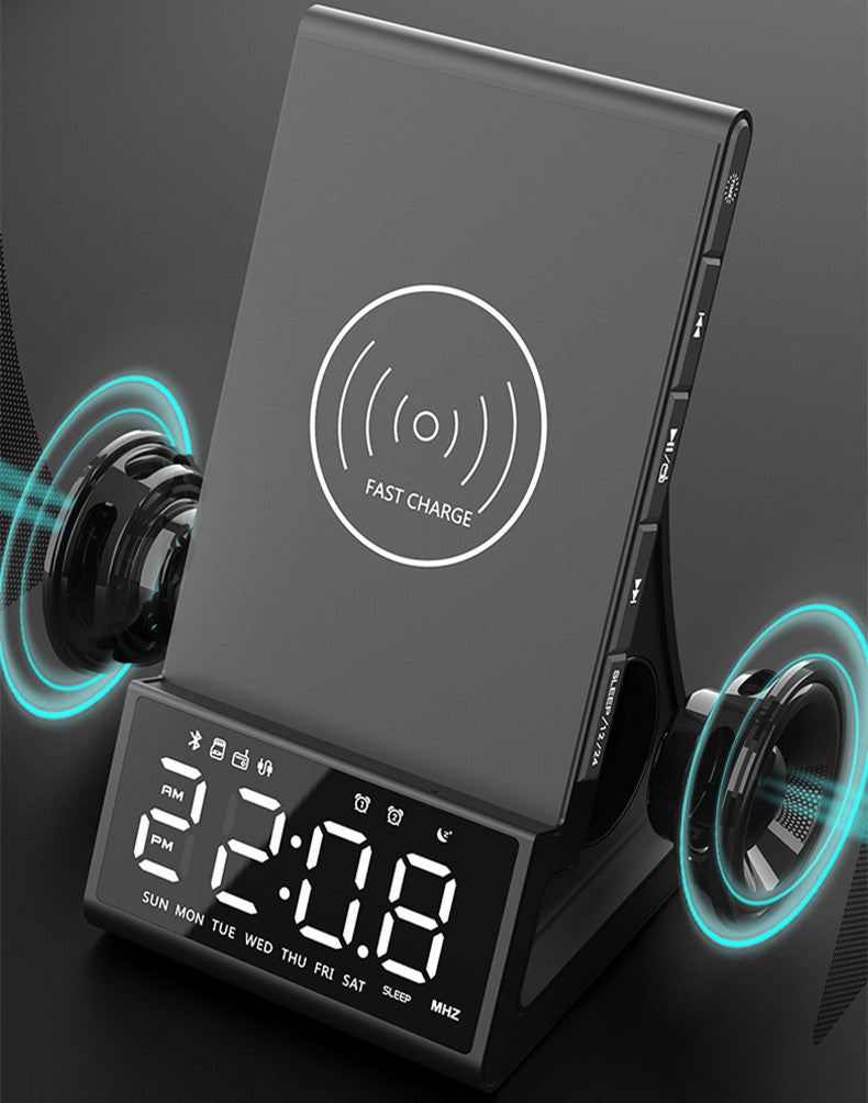 Wireless Charging Bluetooth Speaker LED Alarm Clock