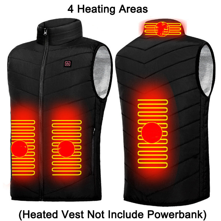 4 heated areas, Winter USB Heating Jacket Men's And Women's Fashion Hunting Warm Clothing up to plus size 6X