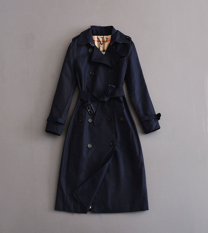 Lady’s Casual Double-breasted mid-length trench coat
