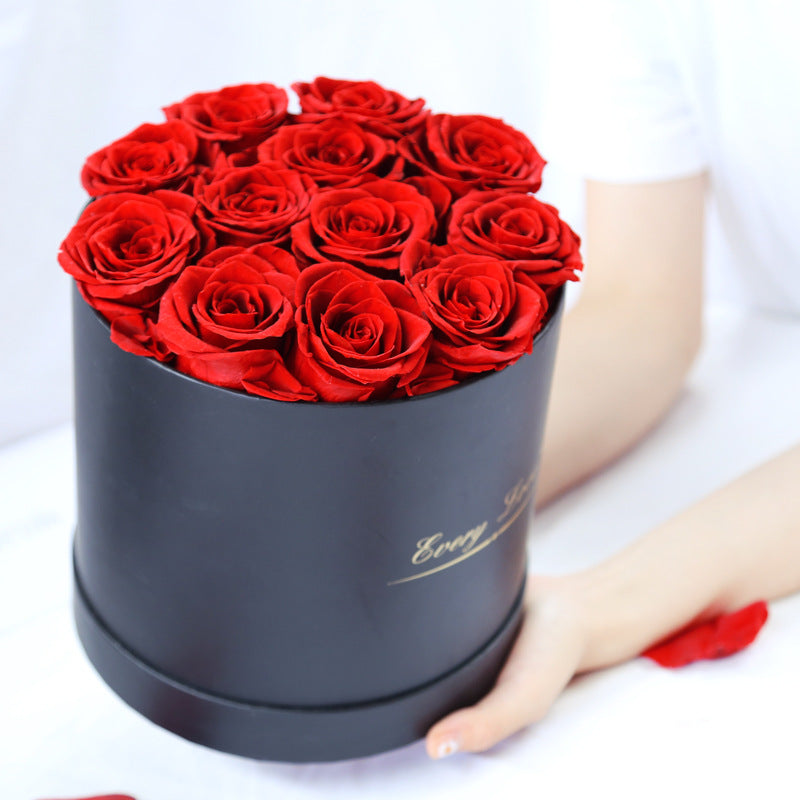 Eternal Life Flower Immortal Rose with Hug Bucket Romantic Valentines Day Gift