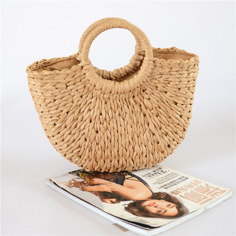 Handmade Straw Woven Clutch Bag