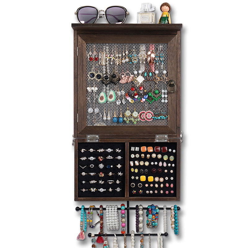 Sandalwood Cosmetic Jewelry Storage Wall Display