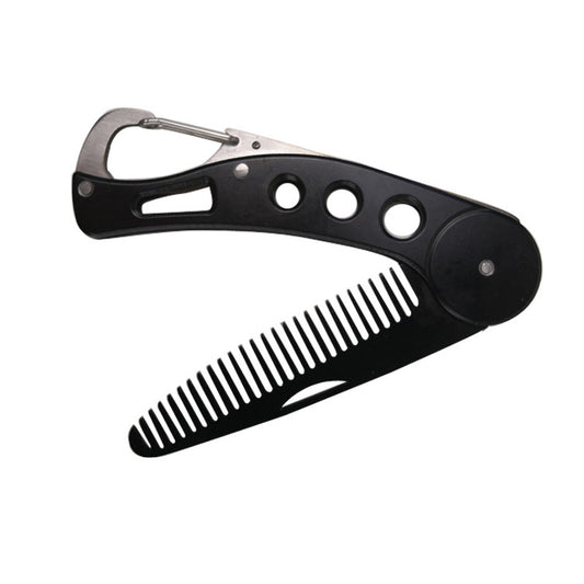 Stainless steel folding comb beard comb