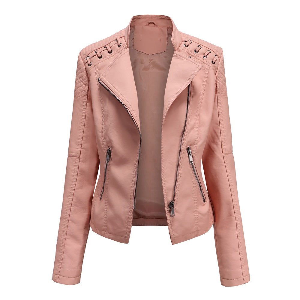 Ladies Spring and Autumn Leather Jacket