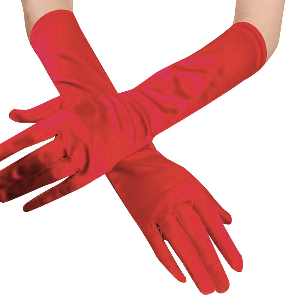 Womens Long Satin Gloves