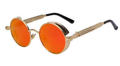 Austin Powered up Vintage Round Metal Frame Sunglasses