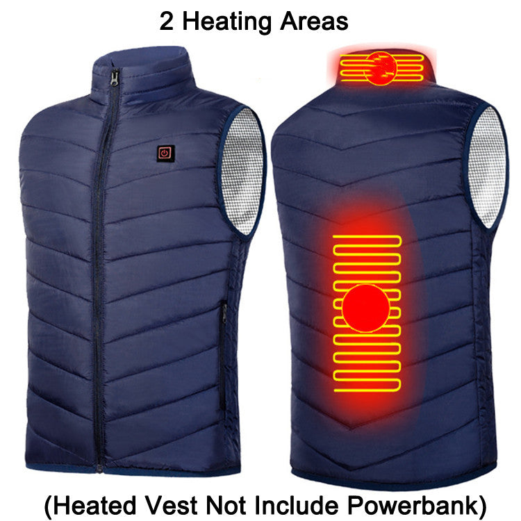 Blue,2 heated areas, Winter USB Heating Jacket Men's And Women's Fashion Hunting Warm Clothing up to plus size 6X