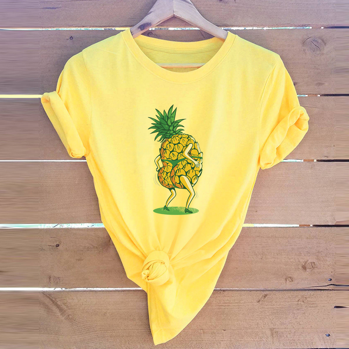 Lady’s casual pineapple print short sleeve