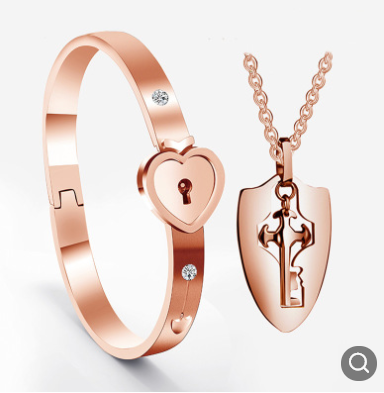 Titanium steel couples concentric lock fashion bracelet