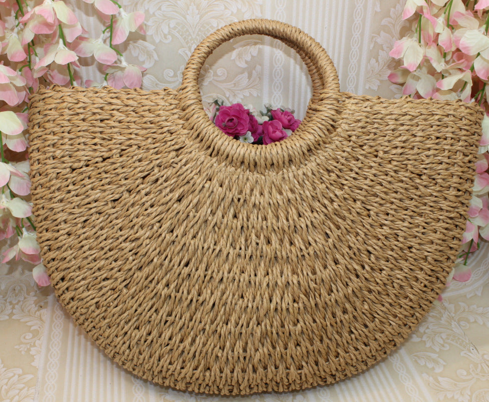 Handmade Straw Woven Clutch Bag