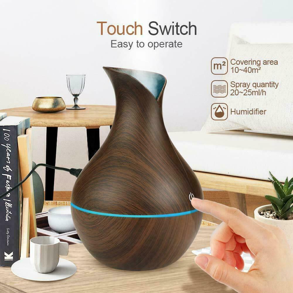 Ultrasonic Aromatherapy Humidifier Oil Diffuser Air Purifier with LED Lights