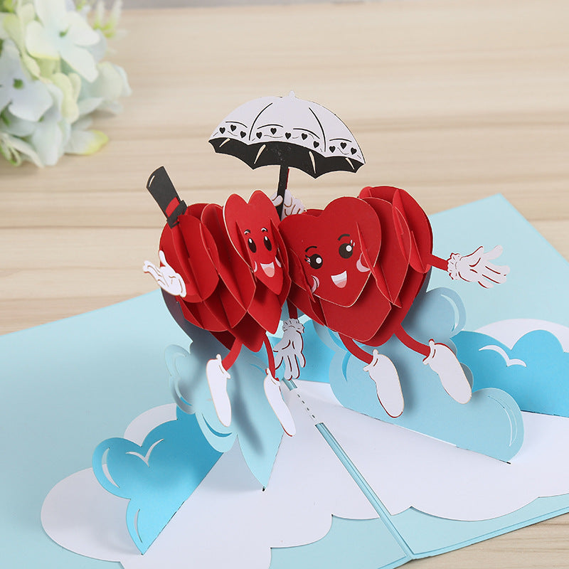 3D Lovers Greeting Cards