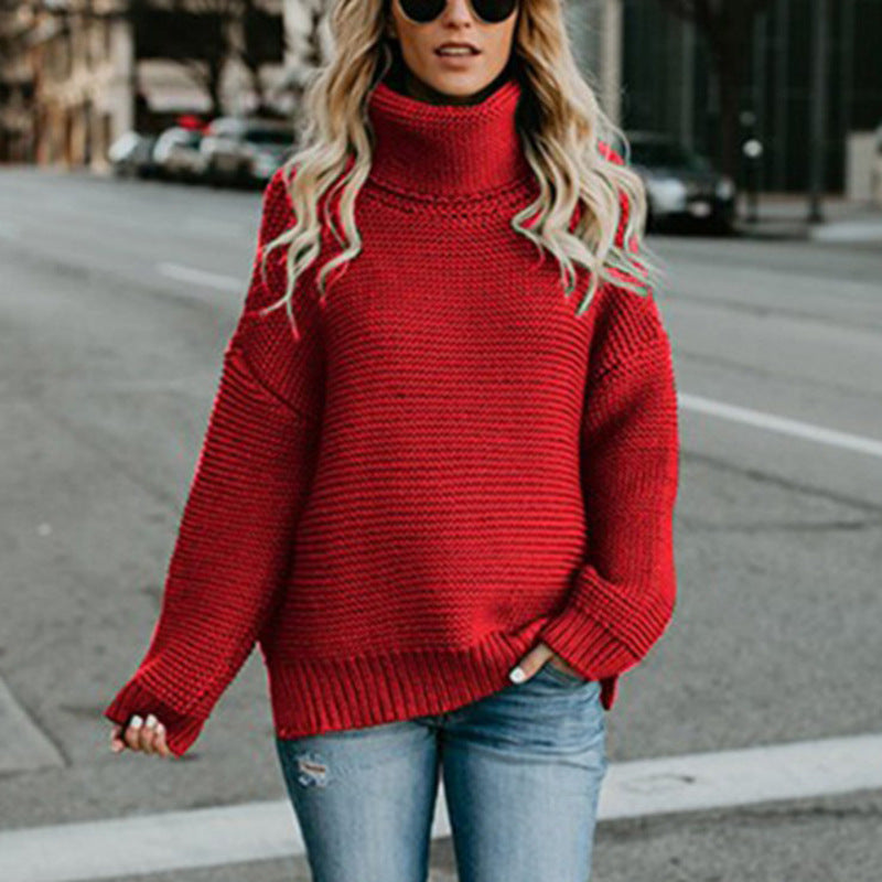 Lady’s Thick High Neck Winter Sweater
