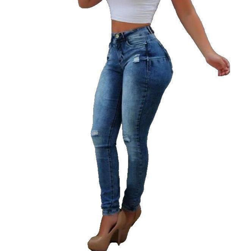 Stretch ripped jeans