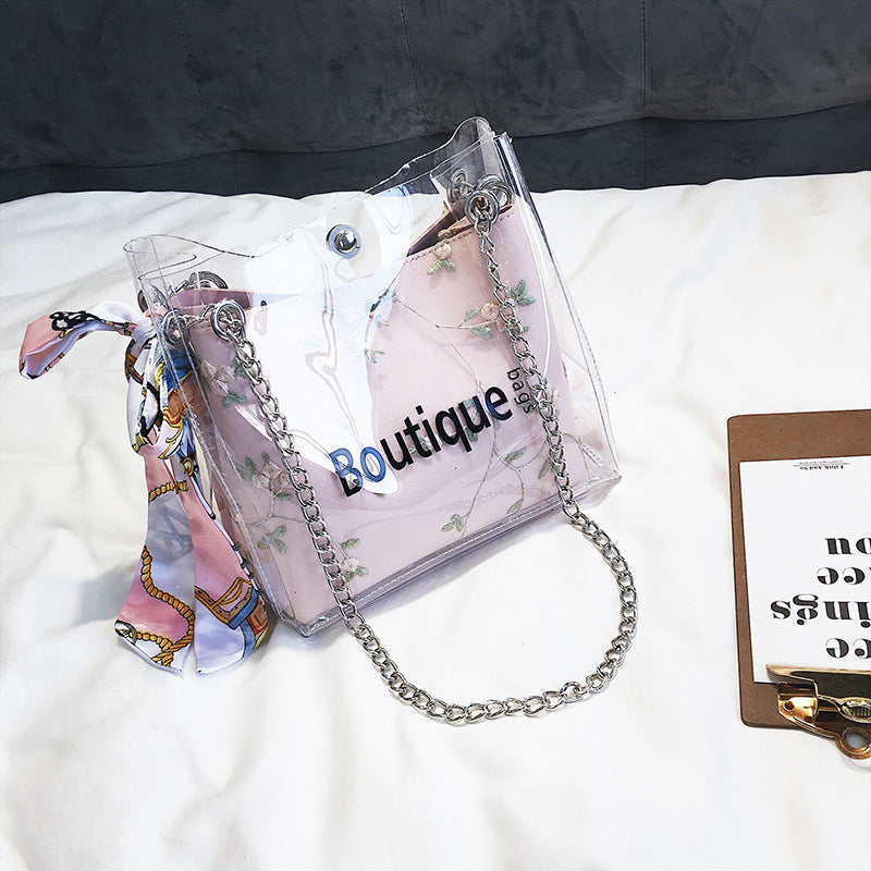 Lady’s Fashion Boutique Transparent Chain Jelly Bag
