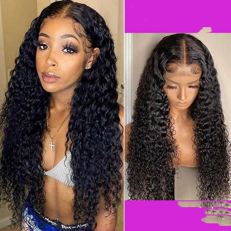14 inch T-part Spanish Wave Human Hair Lace Front Wig