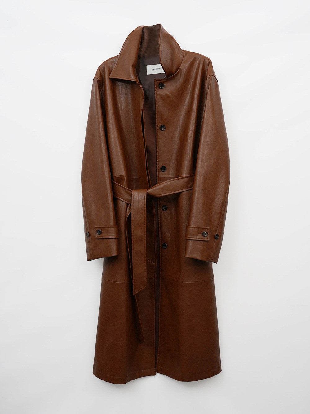 Lady’s Retro Niche Long Leather Trench Coat