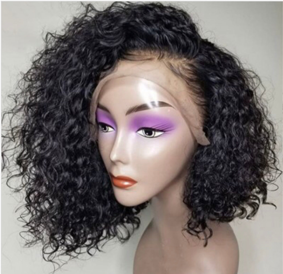 100% Human Hair Ocean Wave Bob Cut Lace Front Wig