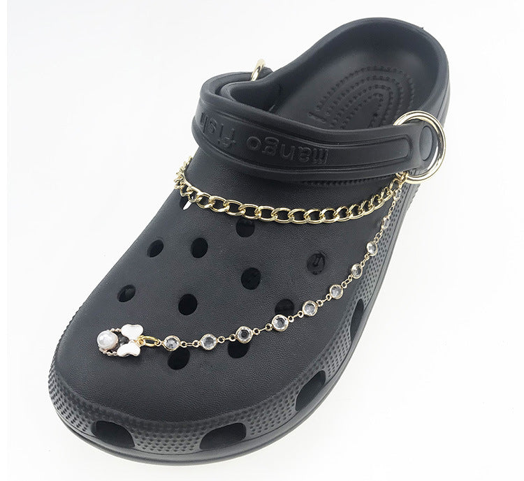 Hole Shoe Flower Chain Shoe Buckle Shoe Accessories Crystal Chain Carlochi Toe Chain Manufacturer Sandal Chain
