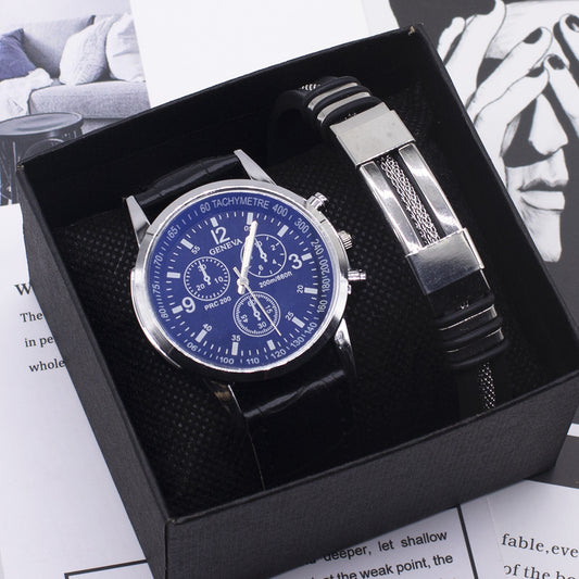 New Men’s Wrist Watch and Bracelet Gift Set