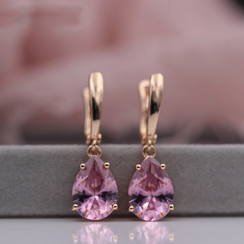 Ladies Long Earrings Fashion Party Jewelry Natural Zircon