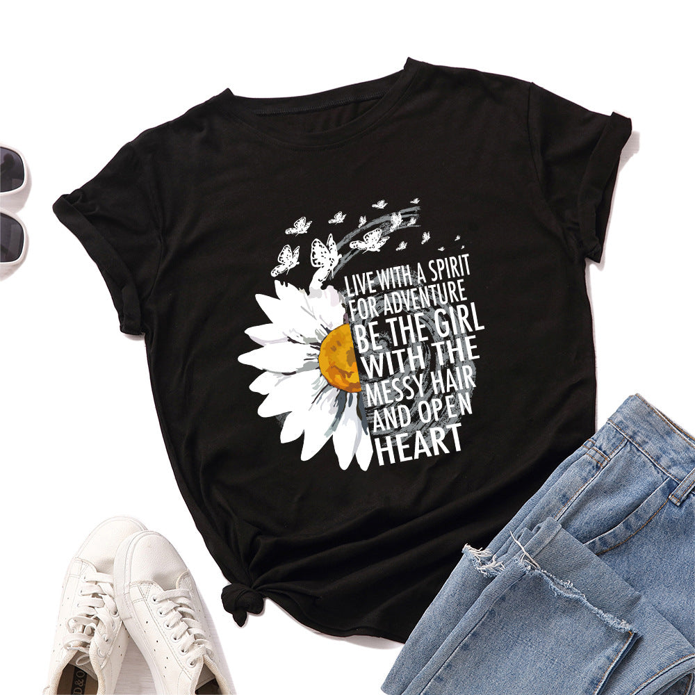 Lady’s Sunflower Short-sleeved T-shirt