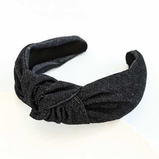 National Denim Wide Brim Middle Knot Headband