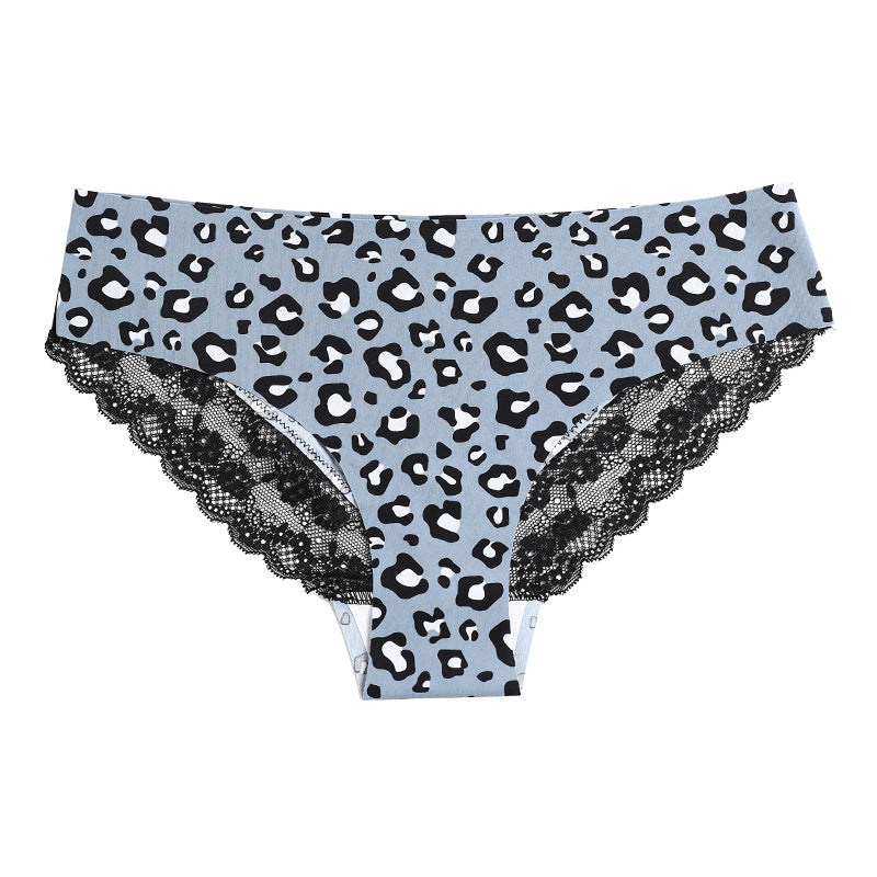 Ladies Lace Leopard Print Underwear Without Trace